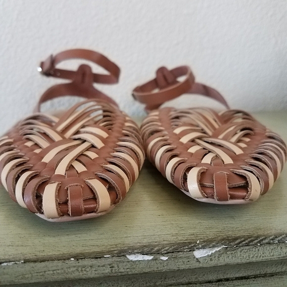 Pilcro Woven Leather Ankle Strap Sandals - Picture 5 of 9